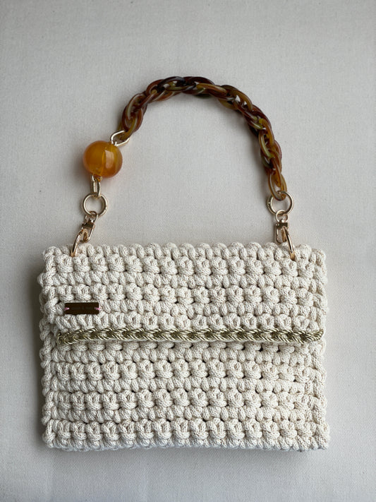Bohemian luxe white with gold stripe