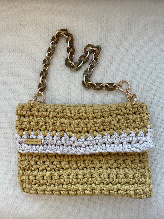 Bohemian luxe yellow with beige stripe